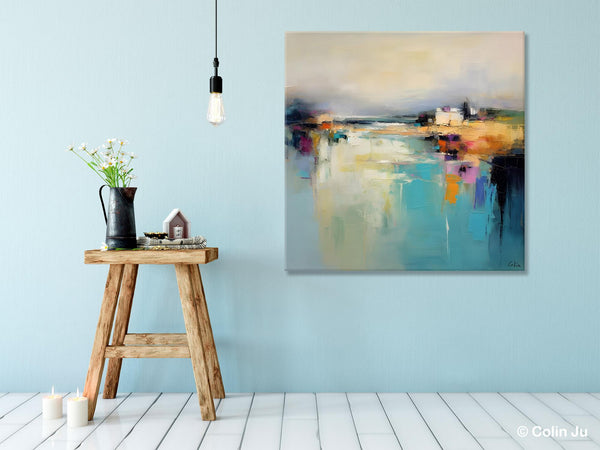 Abstract Landscape Painting on Canvas, Extra Large Original Artwork, Large Paintings for Bedroom, Oversized Contemporary Wall Art Paintings-Grace Painting Crafts