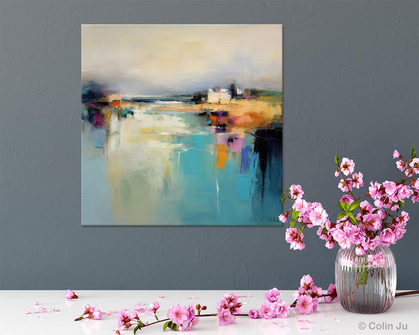 Abstract Landscape Painting on Canvas, Extra Large Original Artwork, Large Paintings for Bedroom, Oversized Contemporary Wall Art Paintings-Grace Painting Crafts