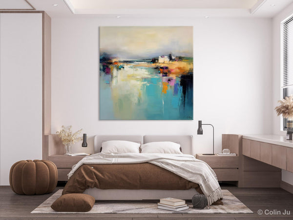 Abstract Landscape Painting on Canvas, Extra Large Original Artwork, Large Paintings for Bedroom, Oversized Contemporary Wall Art Paintings-Grace Painting Crafts