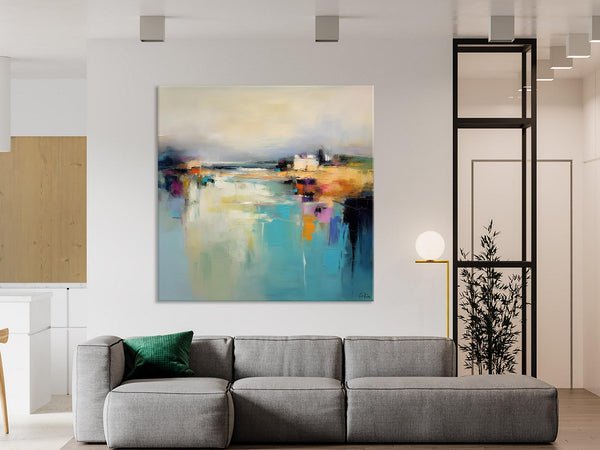 Abstract Landscape Painting on Canvas, Extra Large Original Artwork, Large Paintings for Bedroom, Oversized Contemporary Wall Art Paintings-Grace Painting Crafts