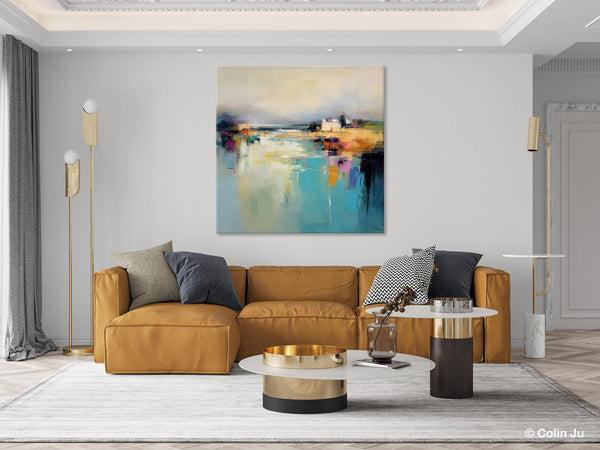 Abstract Landscape Painting on Canvas, Extra Large Original Artwork, Large Paintings for Bedroom, Oversized Contemporary Wall Art Paintings-Grace Painting Crafts