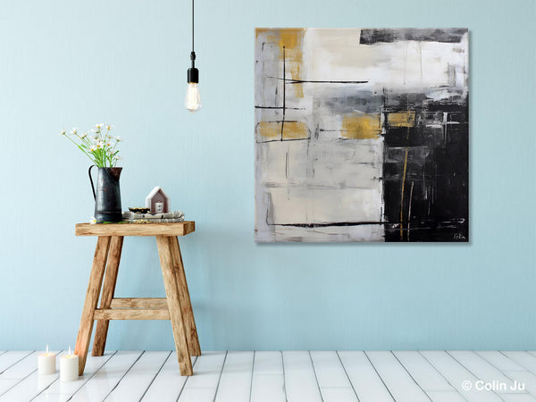 Simple Modern Original Artwork, Large Paintings for Bedroom, Abstract Landscape Painting on Canvas, Oversized Contemporary Wall Art Paintings-Grace Painting Crafts