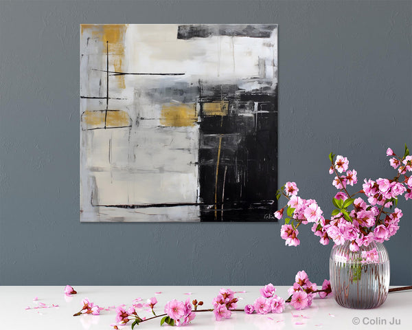 Simple Modern Original Artwork, Large Paintings for Bedroom, Abstract Landscape Painting on Canvas, Oversized Contemporary Wall Art Paintings-Grace Painting Crafts