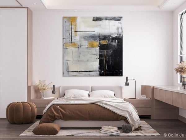 Simple Modern Original Artwork, Large Paintings for Bedroom, Abstract Landscape Painting on Canvas, Oversized Contemporary Wall Art Paintings-Grace Painting Crafts