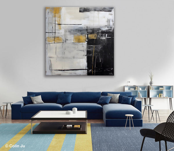 Simple Modern Original Artwork, Large Paintings for Bedroom, Abstract Landscape Painting on Canvas, Oversized Contemporary Wall Art Paintings-Grace Painting Crafts