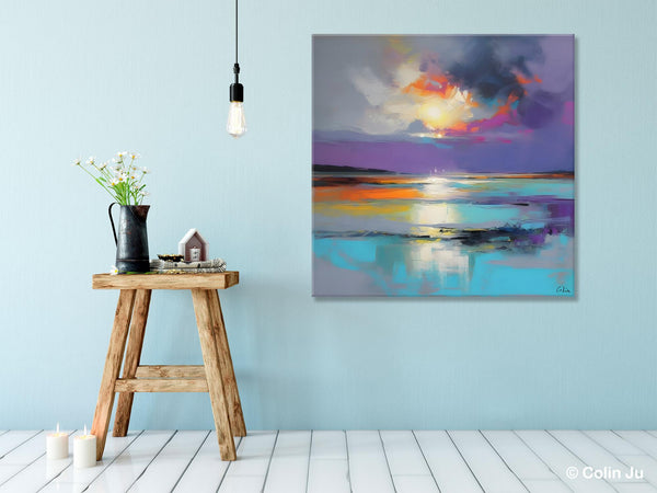 Large Abstract Painting for Living Room, Original Abstract Wall Art, Landscape Acrylic Art, Landscape Canvas Art, Hand Painted Canvas Art-Grace Painting Crafts