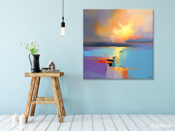 Canvas Painting for Living Room, Original Modern Wall Art Painting, Abstract Landscape Paintings, Oversized Contemporary Abstract Artwork-Grace Painting Crafts