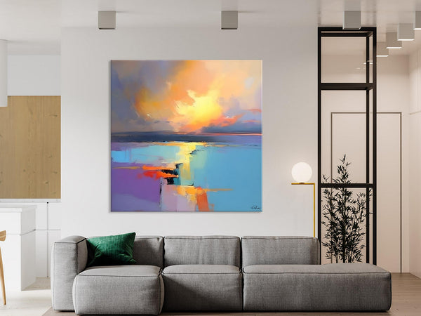 Canvas Painting for Living Room, Original Modern Wall Art Painting, Abstract Landscape Paintings, Oversized Contemporary Abstract Artwork-Grace Painting Crafts