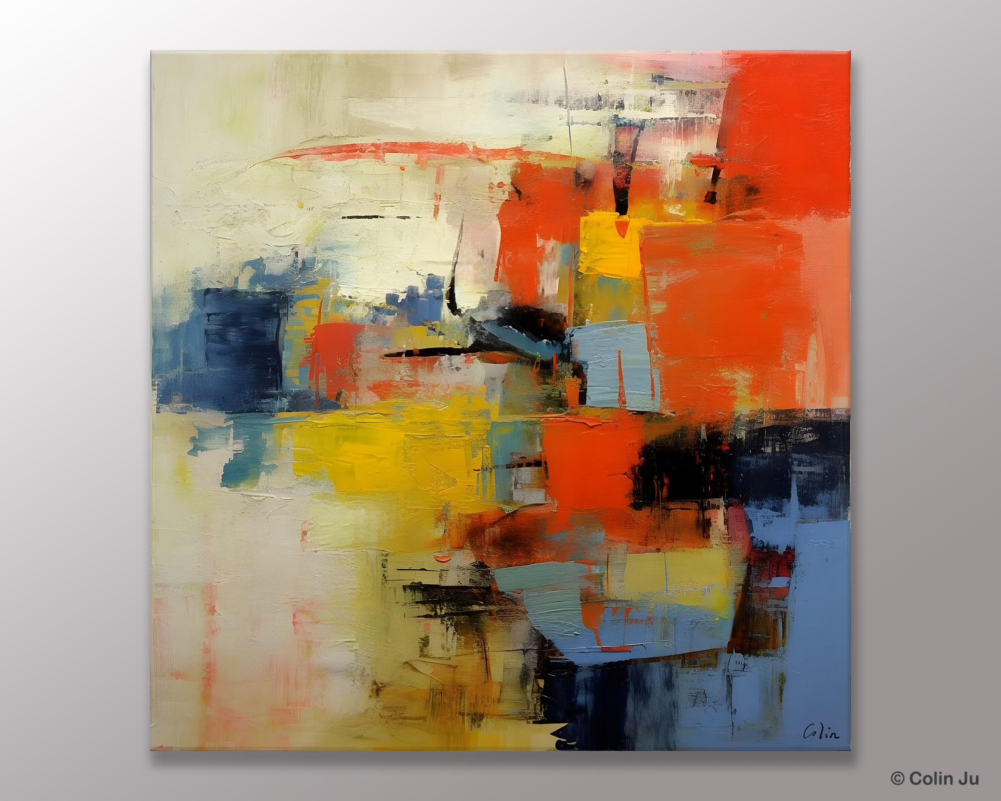Abstract Wall Paintings, Contemporary Wall Art Paintings, Extra Large Paintings for Dining Room, Hand Painted Canvas Art, Original Artowrk-Grace Painting Crafts