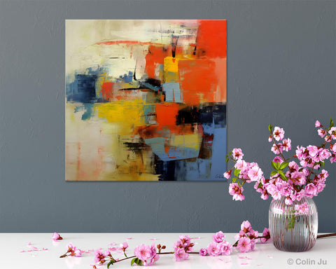 Abstract Wall Paintings, Contemporary Wall Art Paintings, Extra Large Paintings for Dining Room, Hand Painted Canvas Art, Original Artowrk-Grace Painting Crafts