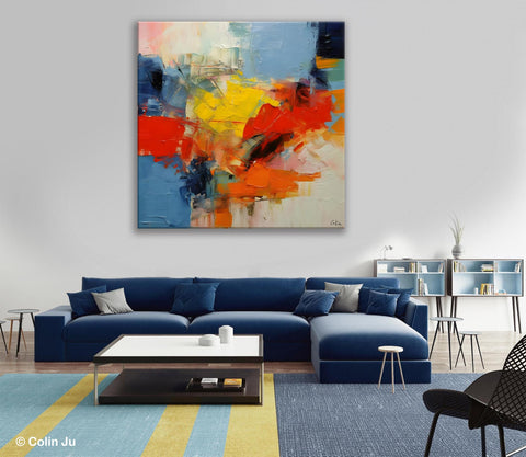 Simple Wall Art Ideas, Red Modern Abstract Painting, Dining Room Abstr –  Grace Painting Crafts