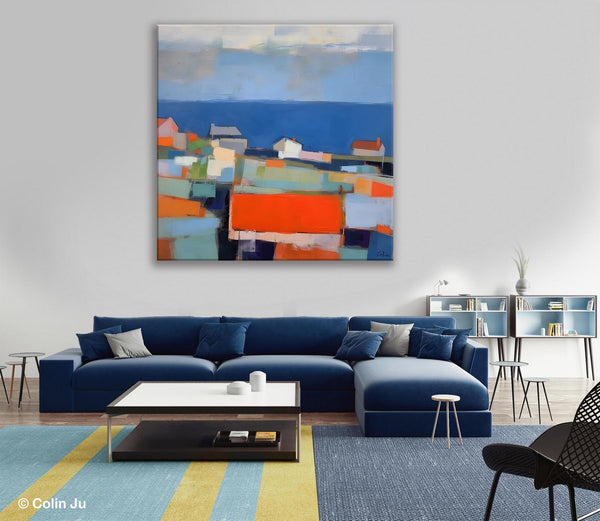 Large Art Painting for Living Room, Original Landscape Canvas Art, Oversized Landscape Wall Art Paintings, Contemporary Acrylic Painting on Canvas-Grace Painting Crafts