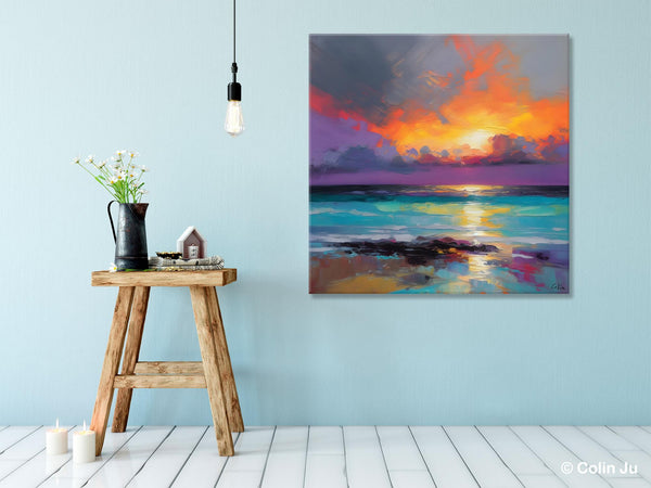 Extra Large Modern Wall Art, Landscape Canvas Paintings for Dining Room, Acrylic Painting on Canvas, Original Landscape Abstract Painting-Grace Painting Crafts