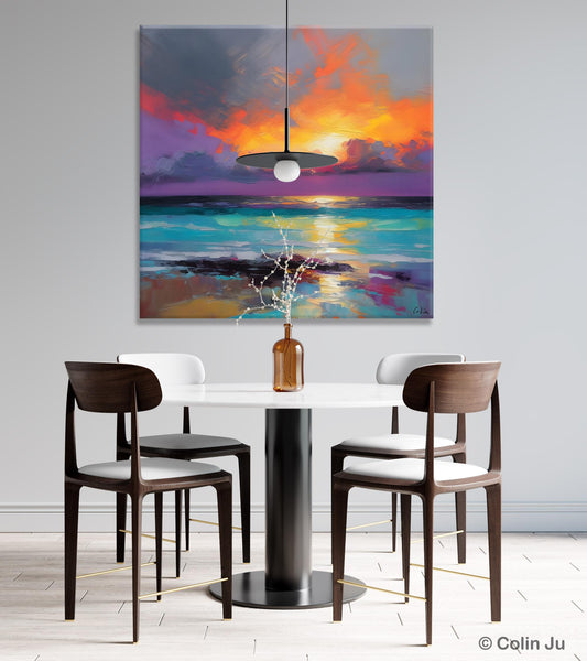 Extra Large Modern Wall Art, Landscape Canvas Paintings for Dining Room, Acrylic Painting on Canvas, Original Landscape Abstract Painting-Grace Painting Crafts