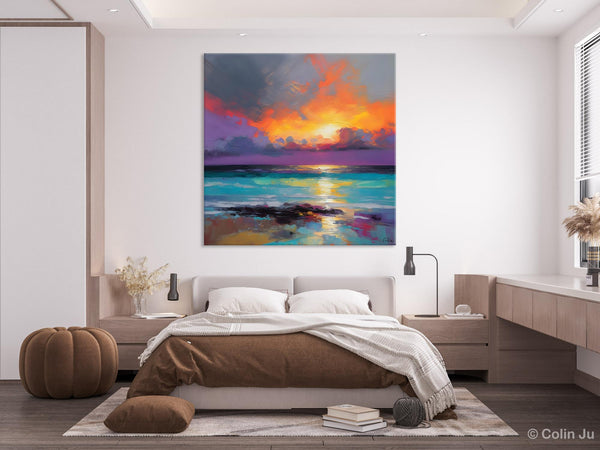 Extra Large Modern Wall Art, Landscape Canvas Paintings for Dining Room, Acrylic Painting on Canvas, Original Landscape Abstract Painting-Grace Painting Crafts