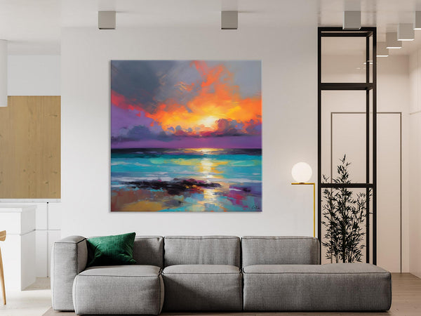 Extra Large Modern Wall Art, Landscape Canvas Paintings for Dining Room, Acrylic Painting on Canvas, Original Landscape Abstract Painting-Grace Painting Crafts