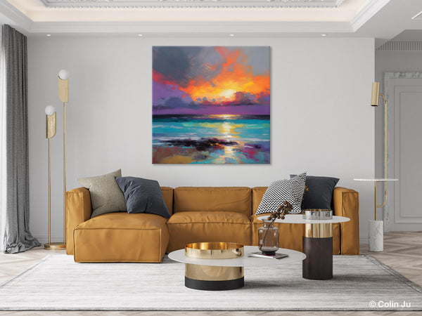 Extra Large Modern Wall Art, Landscape Canvas Paintings for Dining Room, Acrylic Painting on Canvas, Original Landscape Abstract Painting-Grace Painting Crafts