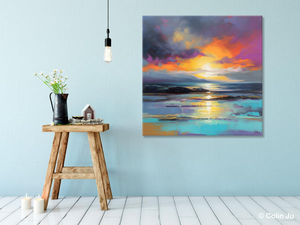 Large Art Painting for Living Room, Original Landscape Canvas Art, Contemporary Acrylic Painting on Canvas, Oversized Landscape Wall Art Paintings-Grace Painting Crafts