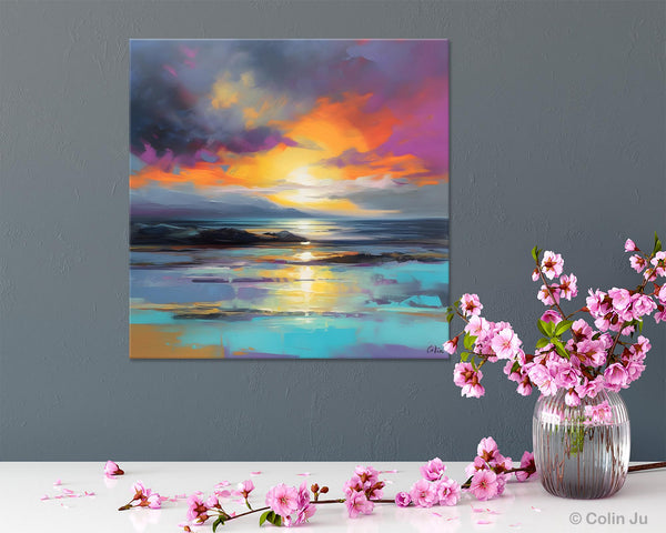 Large Art Painting for Living Room, Original Landscape Canvas Art, Contemporary Acrylic Painting on Canvas, Oversized Landscape Wall Art Paintings-Grace Painting Crafts