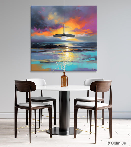 Large Art Painting for Living Room, Original Landscape Canvas Art, Contemporary Acrylic Painting on Canvas, Oversized Landscape Wall Art Paintings-Grace Painting Crafts