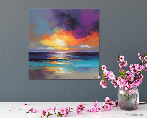 Contemporary Acrylic Painting on Canvas, Large Art Painting for Living Room, Original Landscape Canvas Art, Oversized Landscape Wall Art Paintings-Grace Painting Crafts