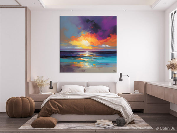 Contemporary Acrylic Painting on Canvas, Large Art Painting for Living Room, Original Landscape Canvas Art, Oversized Landscape Wall Art Paintings-Grace Painting Crafts