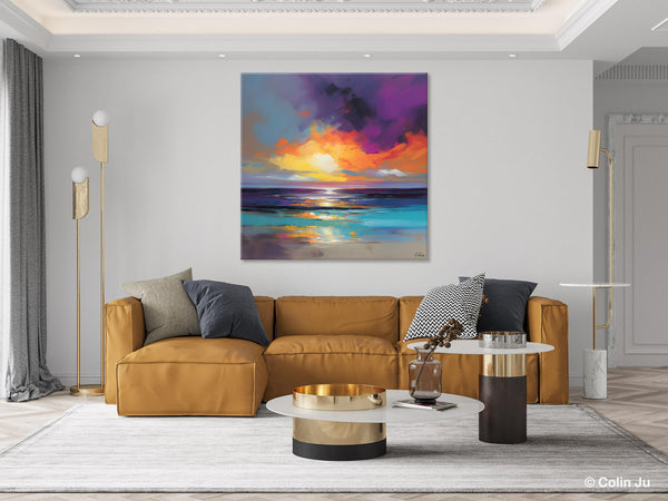 Contemporary Acrylic Painting on Canvas, Large Art Painting for Living Room, Original Landscape Canvas Art, Oversized Landscape Wall Art Paintings-Grace Painting Crafts