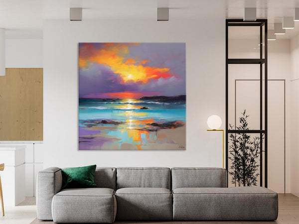 Abstract Landscape Painting for Living Room, Original Landscape Wall Art, Landscape Oil Paintings, Landscape Canvas Art, Hand Painted Canvas Art-Grace Painting Crafts