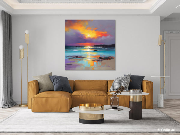 Abstract Landscape Painting for Living Room, Original Landscape Wall Art, Landscape Oil Paintings, Landscape Canvas Art, Hand Painted Canvas Art-Grace Painting Crafts