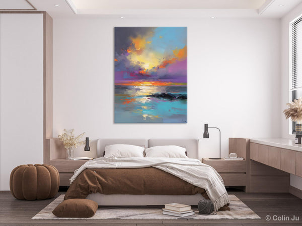 Oil Painting on Canvas, Extra Large Modern Wall Art, Landscape Canvas Paintings for Dining Room, Original Landscape Abstract Painting-Grace Painting Crafts