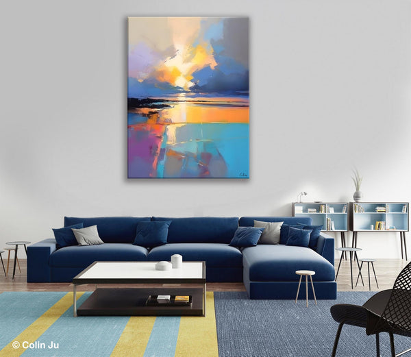 Landscape Canvas Painting, Abstract Landscape Painting, Original Landscape Art, Canvas Painting for Bedroom, Large Wall Art Paintings for Living Room-Grace Painting Crafts