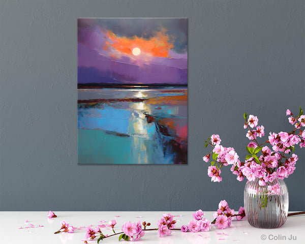 Extra Large Modern Wall Art, Landscape Canvas Paintings for Dining Room, Oil Painting on Canvas, Original Landscape Abstract Painting-Grace Painting Crafts