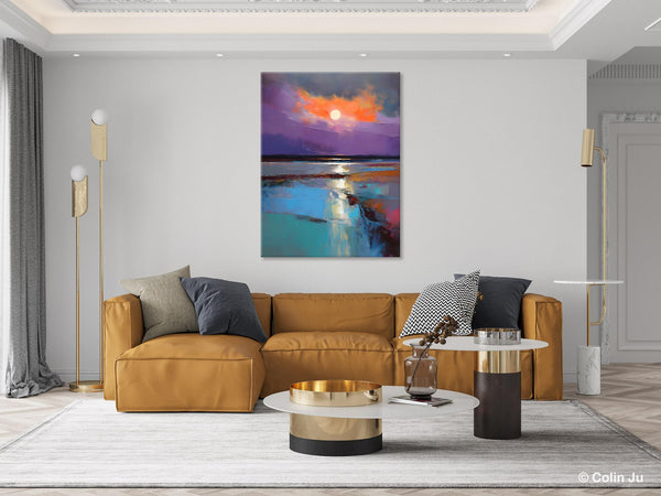 Extra Large Modern Wall Art, Landscape Canvas Paintings for Dining Room, Oil Painting on Canvas, Original Landscape Abstract Painting-Grace Painting Crafts
