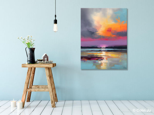 Canvas Painting for Living Room, Abstract Landscape Paintings, Original Modern Wall Art Painting, Oversized Contemporary Abstract Artwork-Grace Painting Crafts