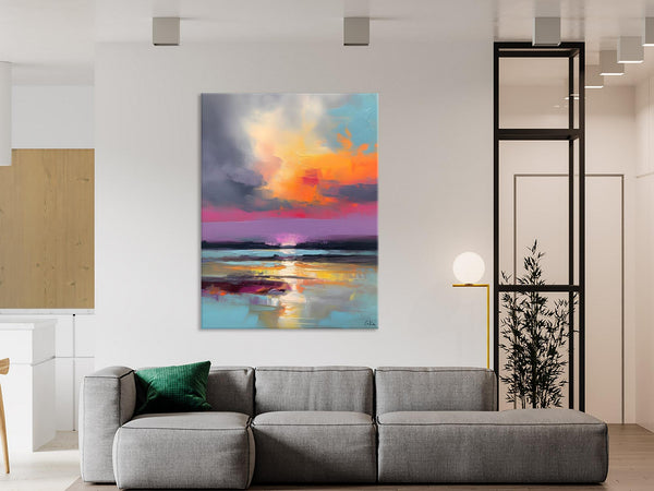 Canvas Painting for Living Room, Abstract Landscape Paintings, Original Modern Wall Art Painting, Oversized Contemporary Abstract Artwork-Grace Painting Crafts