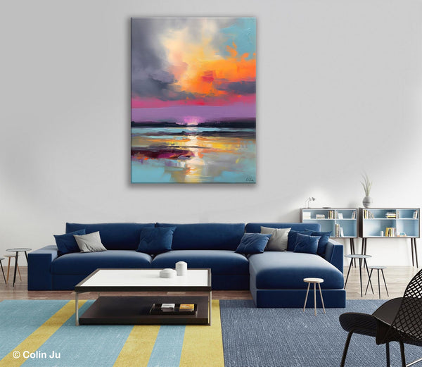 Canvas Painting for Living Room, Abstract Landscape Paintings, Original Modern Wall Art Painting, Oversized Contemporary Abstract Artwork-Grace Painting Crafts