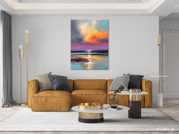 Canvas Painting for Living Room, Abstract Landscape Paintings, Original Modern Wall Art Painting, Oversized Contemporary Abstract Artwork-Grace Painting Crafts