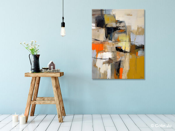 Acrylic Abstract Painting Behind Sofa, Large Painting on Canvas, Living Room Wall Art Paintings, Original Abstract Painting on Canvas-Grace Painting Crafts