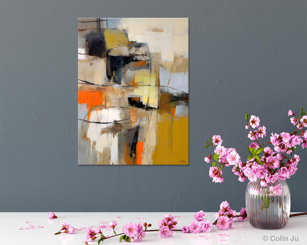 Acrylic Abstract Painting Behind Sofa, Large Painting on Canvas, Living Room Wall Art Paintings, Original Abstract Painting on Canvas-Grace Painting Crafts