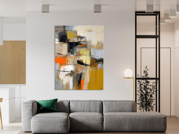 Acrylic Abstract Painting Behind Sofa, Large Painting on Canvas, Living Room Wall Art Paintings, Original Abstract Painting on Canvas-Grace Painting Crafts