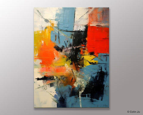 Abstract Paintings for Dining Room, Modern Paintings Behind Sofa, Buy Paintings Online, Original Palette Knife Canvas Art, Impasto Wall Art-Grace Painting Crafts