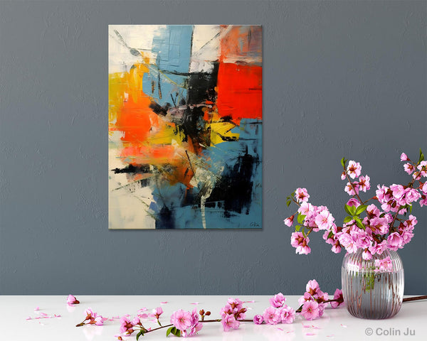 Abstract Paintings for Dining Room, Modern Paintings Behind Sofa, Buy Paintings Online, Original Palette Knife Canvas Art, Impasto Wall Art-Grace Painting Crafts