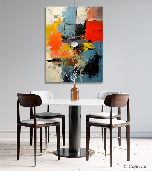 Abstract Paintings for Dining Room, Modern Paintings Behind Sofa, Buy Paintings Online, Original Palette Knife Canvas Art, Impasto Wall Art-Grace Painting Crafts