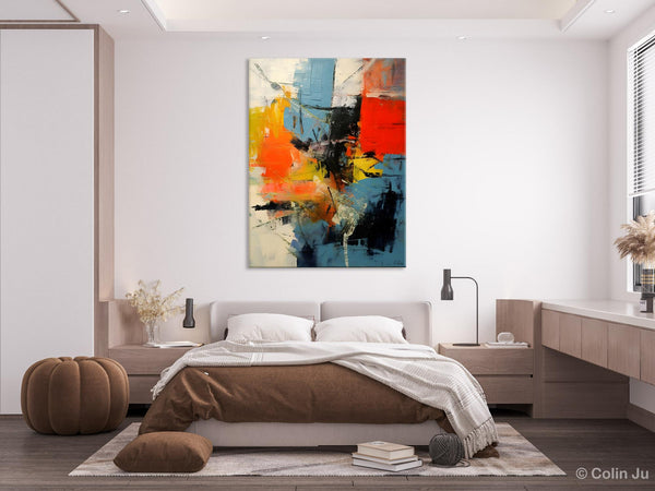 Abstract Paintings for Dining Room, Modern Paintings Behind Sofa, Buy Paintings Online, Original Palette Knife Canvas Art, Impasto Wall Art-Grace Painting Crafts
