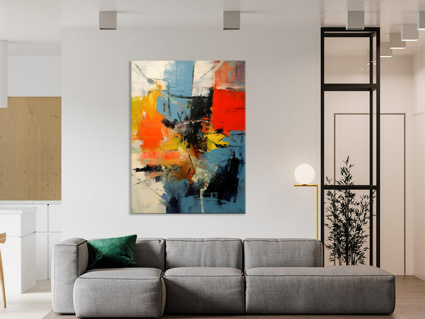 Abstract Paintings for Dining Room, Modern Paintings Behind Sofa, Buy Paintings Online, Original Palette Knife Canvas Art, Impasto Wall Art-Grace Painting Crafts