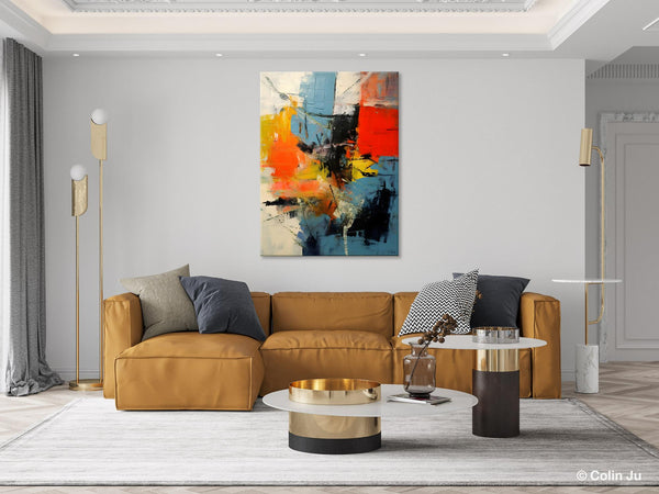Abstract Paintings for Dining Room, Modern Paintings Behind Sofa, Buy Paintings Online, Original Palette Knife Canvas Art, Impasto Wall Art-Grace Painting Crafts