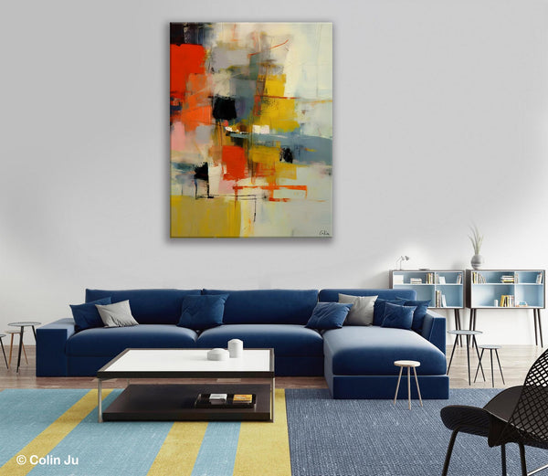 Bedroom Wall Art Ideas, Abstract Canvas Painting, Acrylic Canvas Paintings for Dining Room, Simple Wall Art Ideas, Original Contemporary Paintings-Grace Painting Crafts