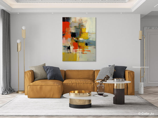 Bedroom Wall Art Ideas, Abstract Canvas Painting, Acrylic Canvas Paintings for Dining Room, Simple Wall Art Ideas, Original Contemporary Paintings-Grace Painting Crafts
