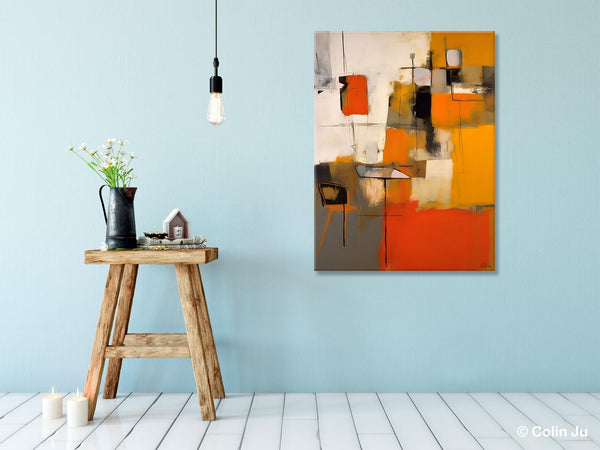 Modern Paintings Behind Sofa, Acrylic Paintings on Canvas, Abstract Painting for Living Room, Original Contemporary Canvas Wall Art-Grace Painting Crafts