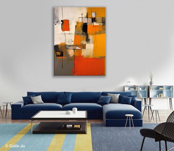 Modern Paintings Behind Sofa, Acrylic Paintings on Canvas, Abstract Painting for Living Room, Original Contemporary Canvas Wall Art-Grace Painting Crafts
